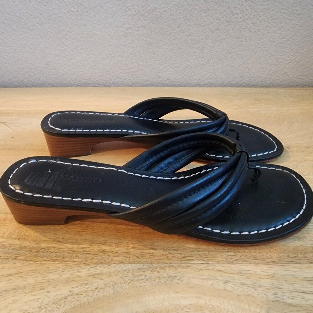 Bernardo Shoes Womens Size 10 Miami Leather Sandals Heels Vero Cuoio Comfort